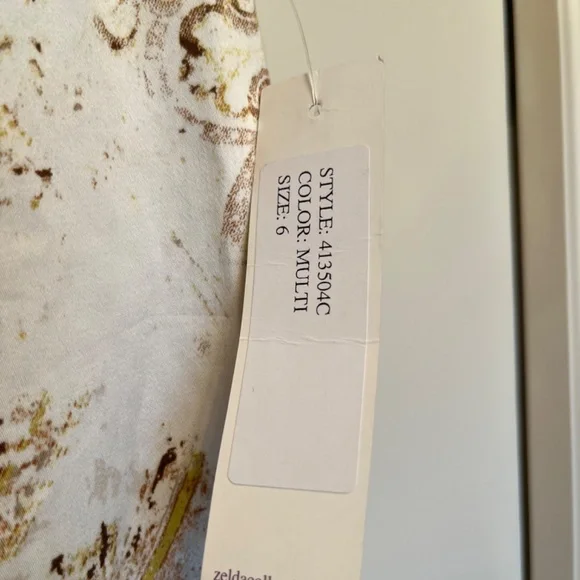 NWT! Wide leg cotton pant in cream and brown. Perfect for Spring! - Picture 5 of 5